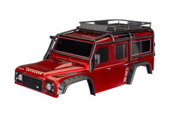 Traxxas Kaross Land Rover Defender Clipless Komplett Röd i gruppen RADIOSTYRD BIL / Tillbehör / Karosser & tillbehör hos Rynosx4 Hobbyshop AB (428050-RED)