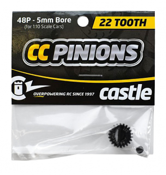 CASTLE Pinion 22T - 48 pitch - 5mm hl i gruppen RADIOSTYRD BIL / Tillbehr / Motordrev hos Rynosx4 Hobbyshop AB (CC010-0065-41)