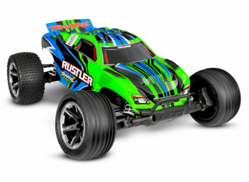 Traxxas Rustler 2WD 1/10 RTR EHD Grn USB-C Med Batteri/Laddare i gruppen RADIOSTYRD BIL / RC-BILAR / Radiostyrda bilar (el) hos Rynosx4 Hobbyshop AB (TRX37254-8-GRN)