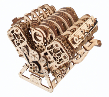 Ugears V8 Engine i gruppen Bygg & Verktyg / Byggsatser tr / Mekaniska Byggsatser hos Rynosx4 Hobbyshop AB (UG70264)