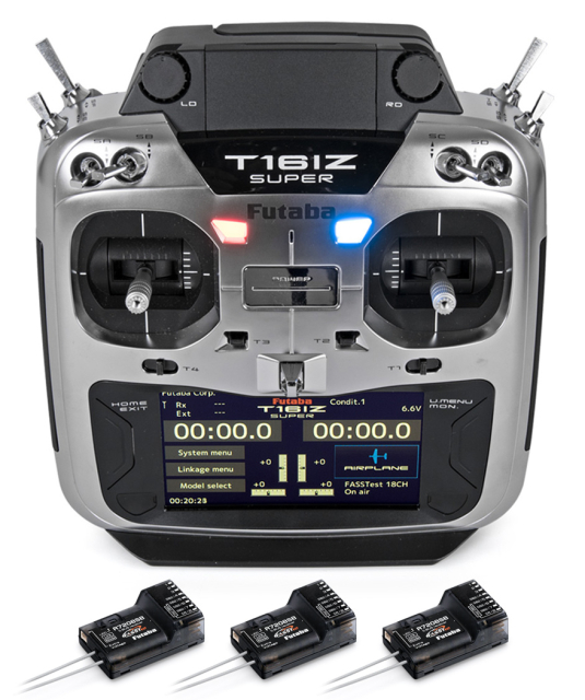 Futaba T16IZ-SUPER Radio, 3x R7208SB - FASSTest, T-FHSS, S-FHSS