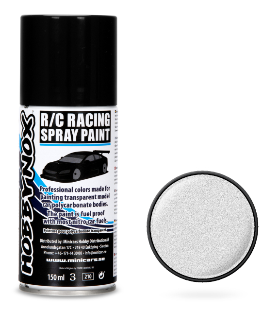 Hobbynox Metallic Silver R/C Racing Spray Färg 150 ml