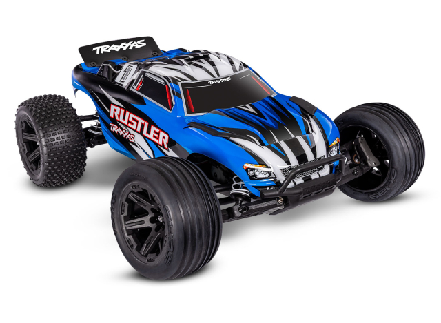 Traxxas Rustler 2WD 1/10 RTR TQ EHD Blå-X - Batteri/USB-C Laddare