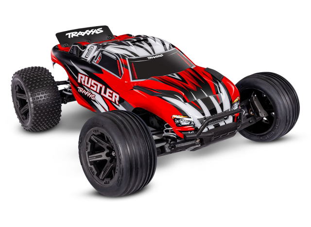 Traxxas Rustler 2WD 1/10 EHD Röd-X USB-C - Batteri/USB-C Laddare