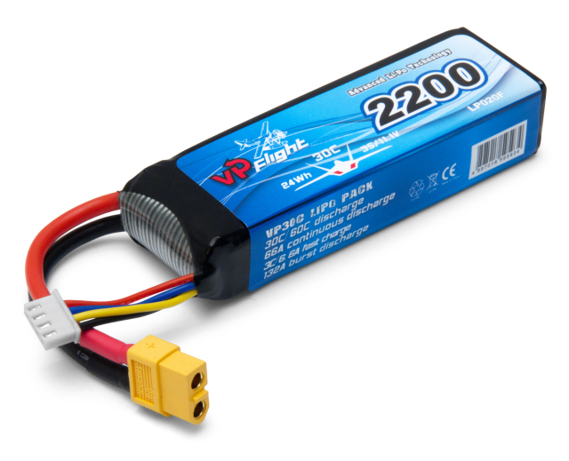 Li-Po Batteri 3S 11,1V 2200mAh 30C XT60-kontakt